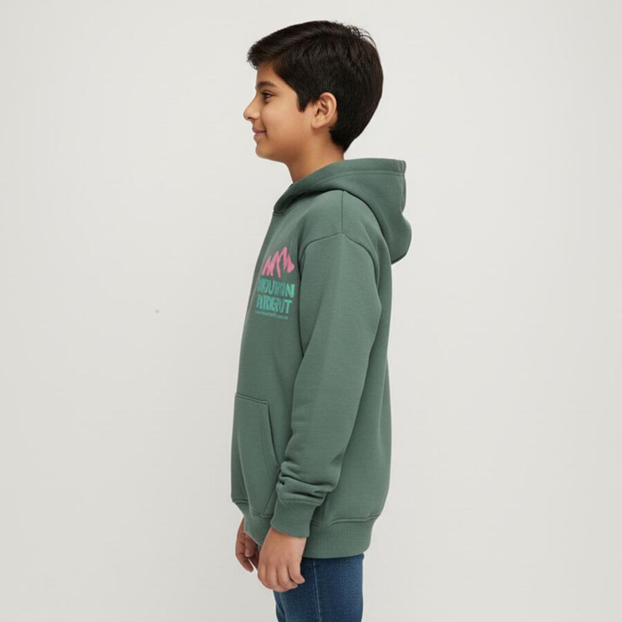 Boys' Sweatshirt, गहरा हरा, large image number null