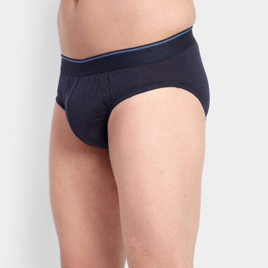Men's 100% Cotton Briefs, Navy Blue, large