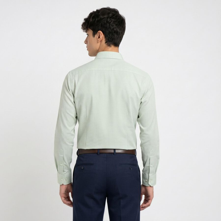 Men's Mint Green Regular Fit Formal Shirt, Light Green, large