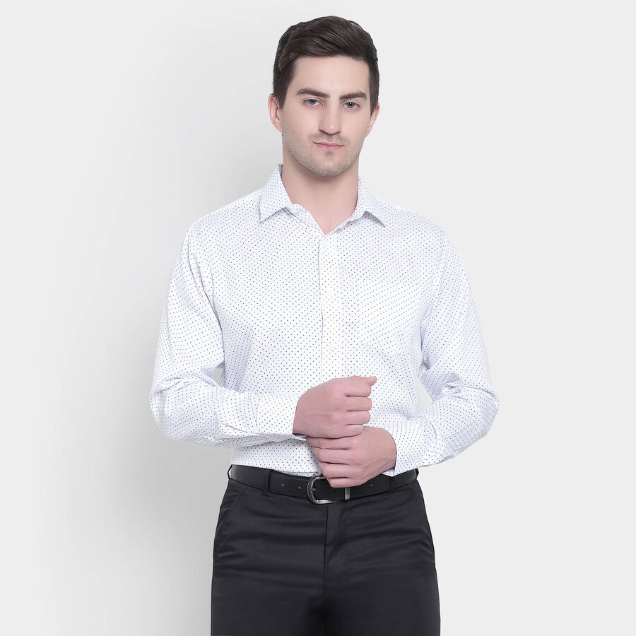 Printed Formal Shirt, White, large image number null