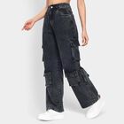 Ladies' 100% Cotton Jeans , Black, small image number null