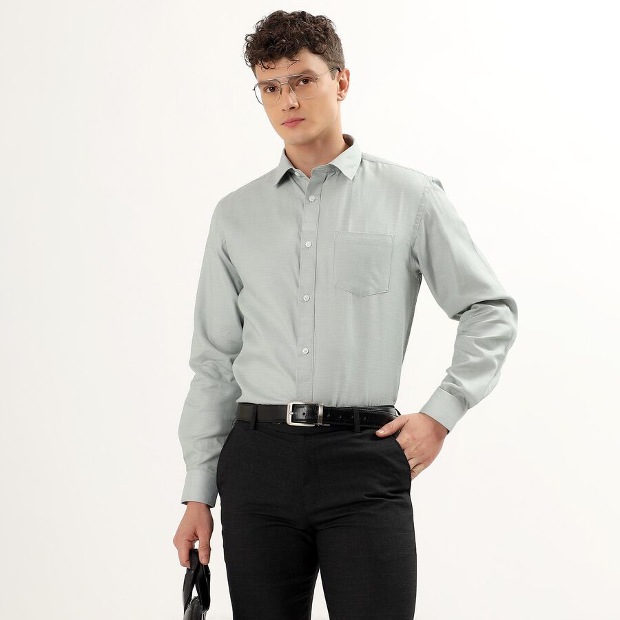 Men's Regular Collar Formal Shirt, Light Green, large image number null