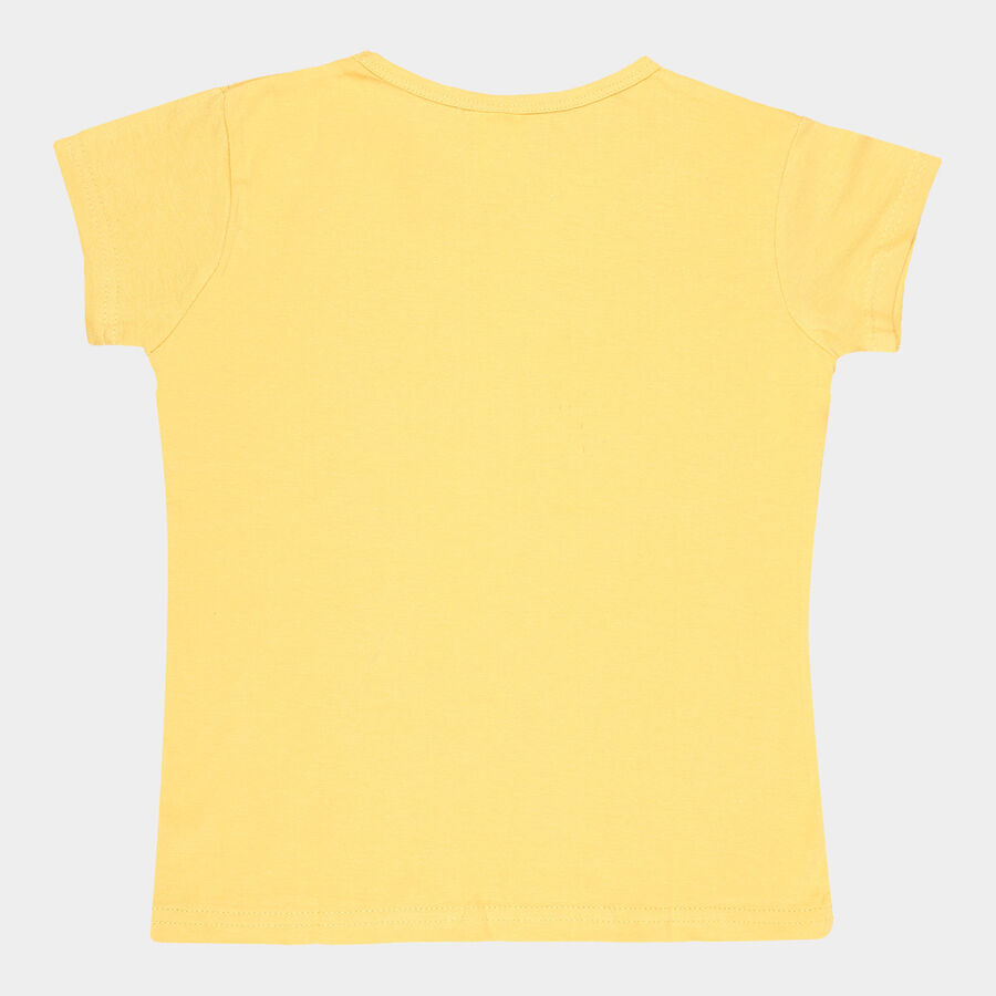 Girls Cotton T-Shirt, Yellow, large image number null