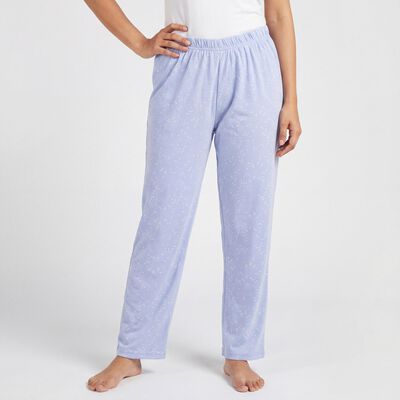 Women's Light Blue Relaxed Fit Solid Pyjama