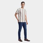 Men's Beige Round Neck Casual T-Shirt, Beige, small
