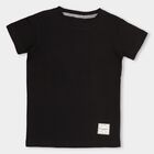 Boys' Half Sleeves T-Shirt , काला, small image number null