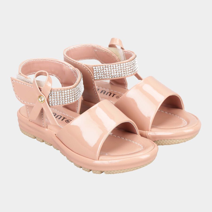 Kids Flats Sandals, Peach, large image number null