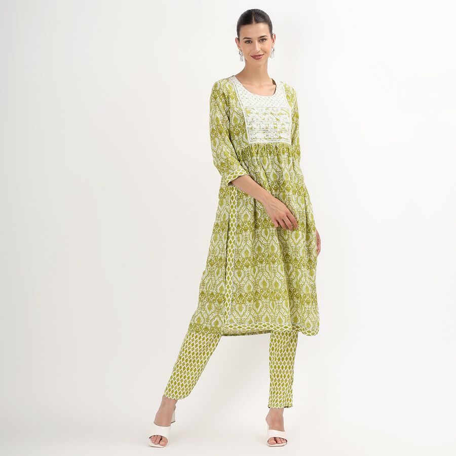 Ladies' Ethnic Set , Light Green, large image number null