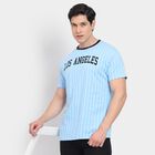 Men's 100% Cotton Round Neck Half Sleeves T-Shirt, Light Blue, small