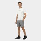 Men's White Round Neck Athleisure T-Shirt, White, small