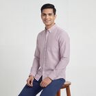 Men's Red Cotton Spread Collar Casual Shirt, Red, small