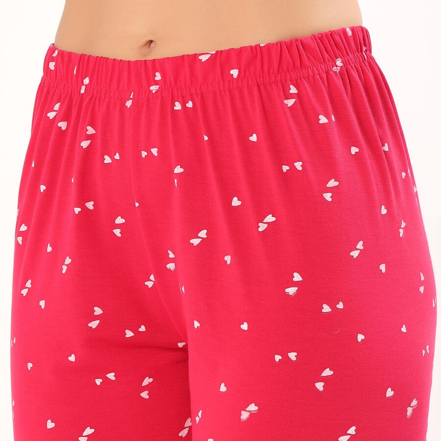 Women's Muted Charcoal Gray Relaxed Fit Solid Pyjama, Fuchsia, large