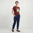 Women's Rust Round Neck Casual T-Shirt, रस्ट, small