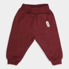 Infants Deep Burgundy Elastic Waist Cotton Blend Pyjama, Maroon, small image number null