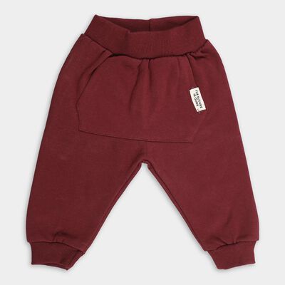 Infants Deep Burgundy Elastic Waist Cotton Blend Pyjama