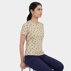 Ladies' Round Neck T-Shirt, Beige, small