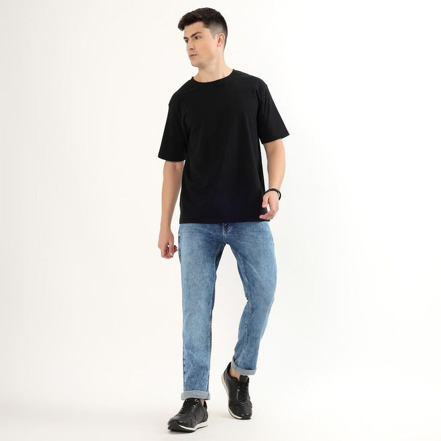 Men's Light Blue Slim Fit Jeans, Dark Blue, large image number null