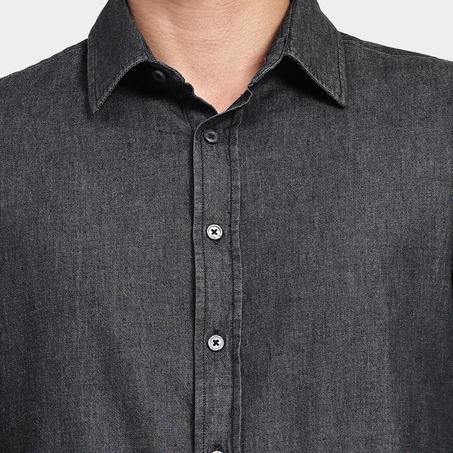 Men's 100% Cotton Casual Shirt, Black, large image number null