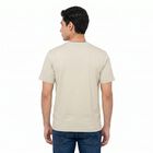 Men's Beige Cotton Round Neck Regular T-Shirt, Beige, small