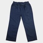 Girls Blue Wide Leg Paperbag Waist Jeans, मिश्रित नीला, small