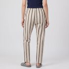 Women's Brown Straight Fit Striped Lounge Pyjama, Brown, small