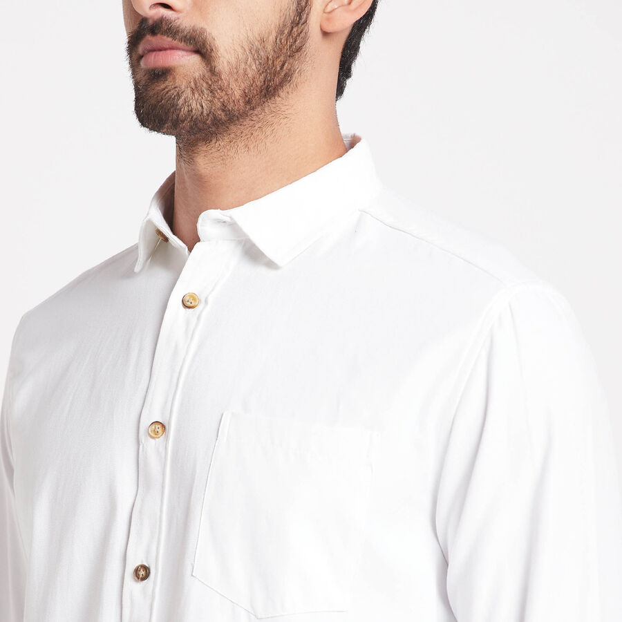 Solid Casual Shirt, White, large image number null