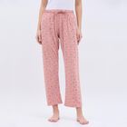 Women's Dusty Rose Floral Printed Elastic Waist Pyjama, मूँगा (कोरल), small image number null