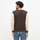 Men's Beige and Brown Crew Neck Casual Sweatshirt, गहरा पीला, small image number null