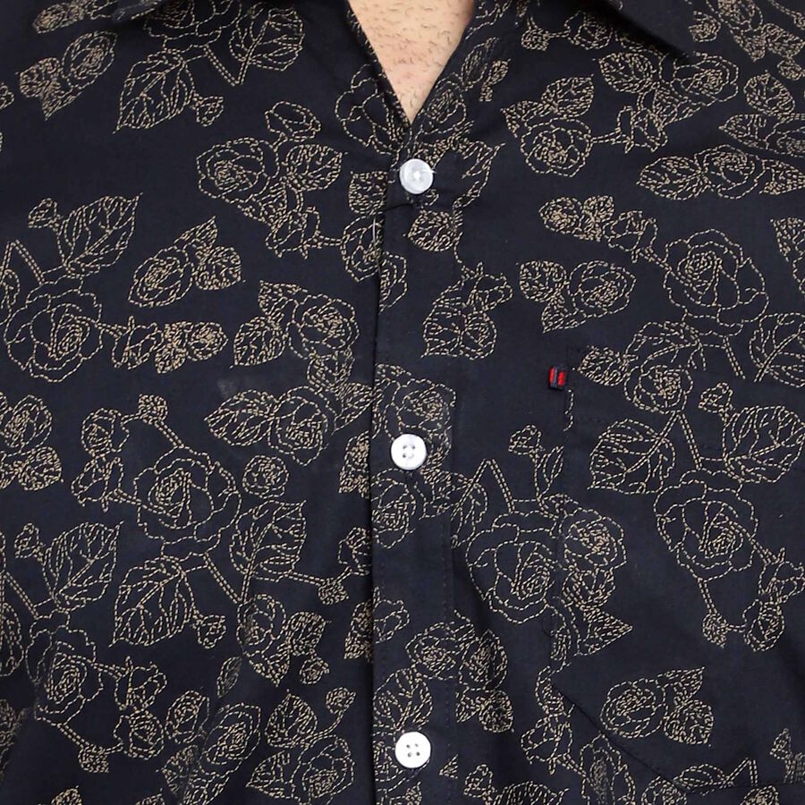 Cotton Casual Shirt, Navy Blue, large image number null