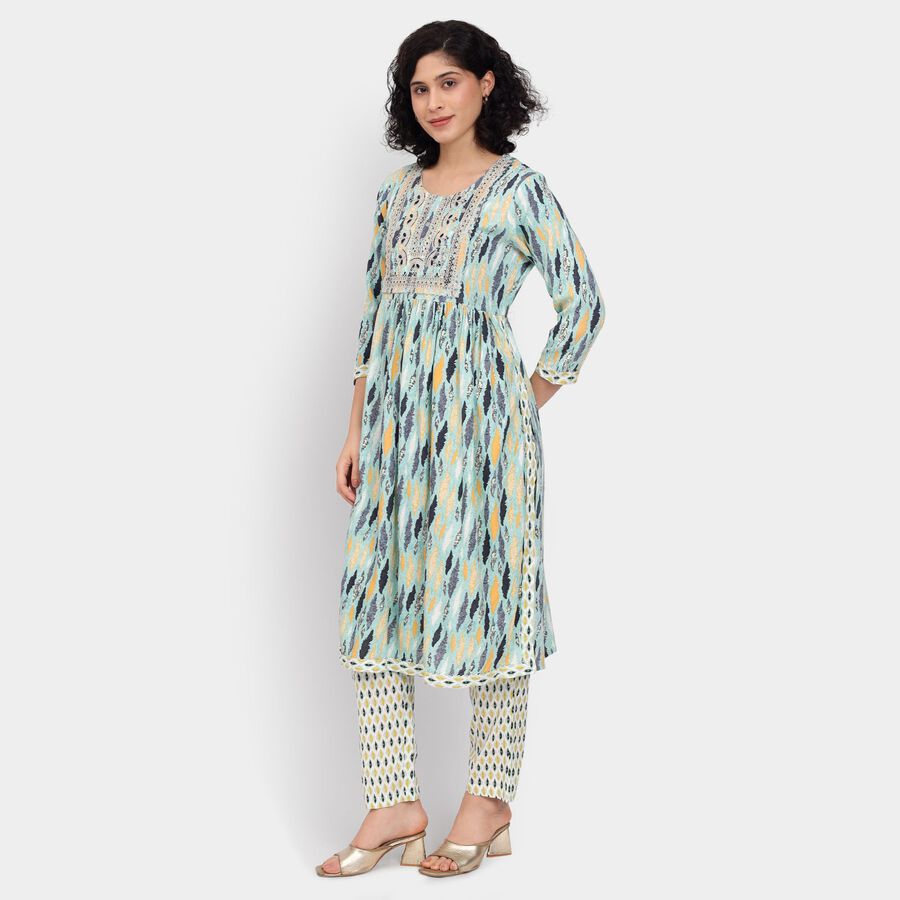 Ladies' Ethnic Set, हल्का हरा, large image number null