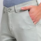Men's Slim Fit Casual Trousers , हल्का हरा, small image number null