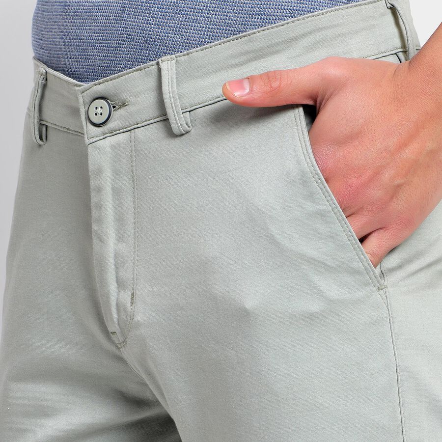 Men's Slim Fit Casual Trousers , हल्का हरा, large image number null