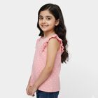 Girls Pink Cotton Round Neck Casual T-Shirt, गुलाबी, small