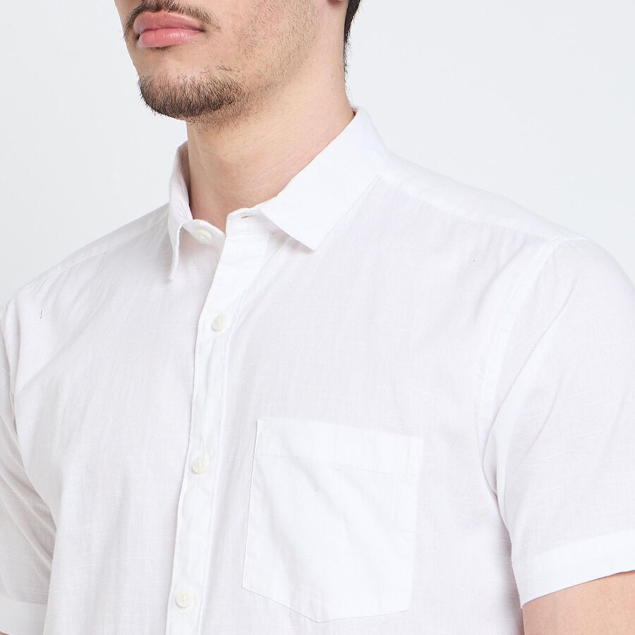 Men's 100% Cotton Casual Shirt , White, large