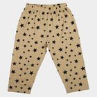 Girls Beige Straight Fit Star Printed Capri, गहरा पीला, small