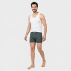 Men's Mid Blue Regular Fit Solid Trunks, मध्यम नीला, small