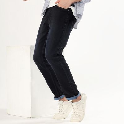 Men's Deep Charcoal Black Slim Fit Jeans