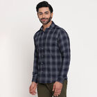 Checks Casual Shirt, गहरा ग्रे, small image number null