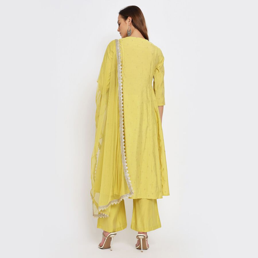 Ladies' Kurta Pyjama Set with Dupatta, ओलिव, large image number null