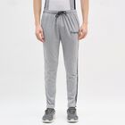Men's Jet Black Regular Fit Track Pants, मिश्रित हल्का ग्रे, small