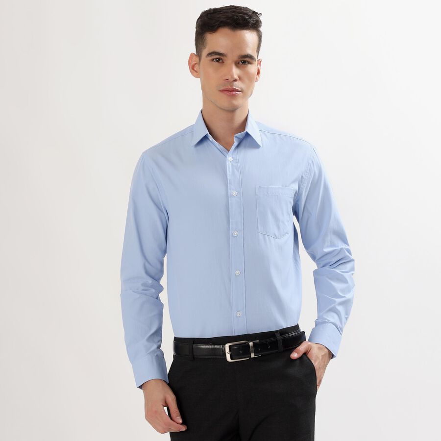Men's Light Powder Blue Classic Formal Shirt, Light Blue, large image number null