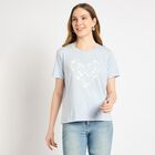 Ladies' Round Neck T-Shirt , हल्का नीला, small