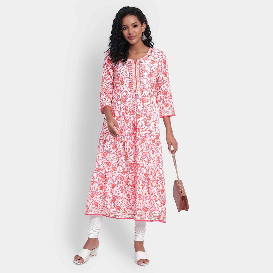 Embroidered Kurta, Off White, large image number null