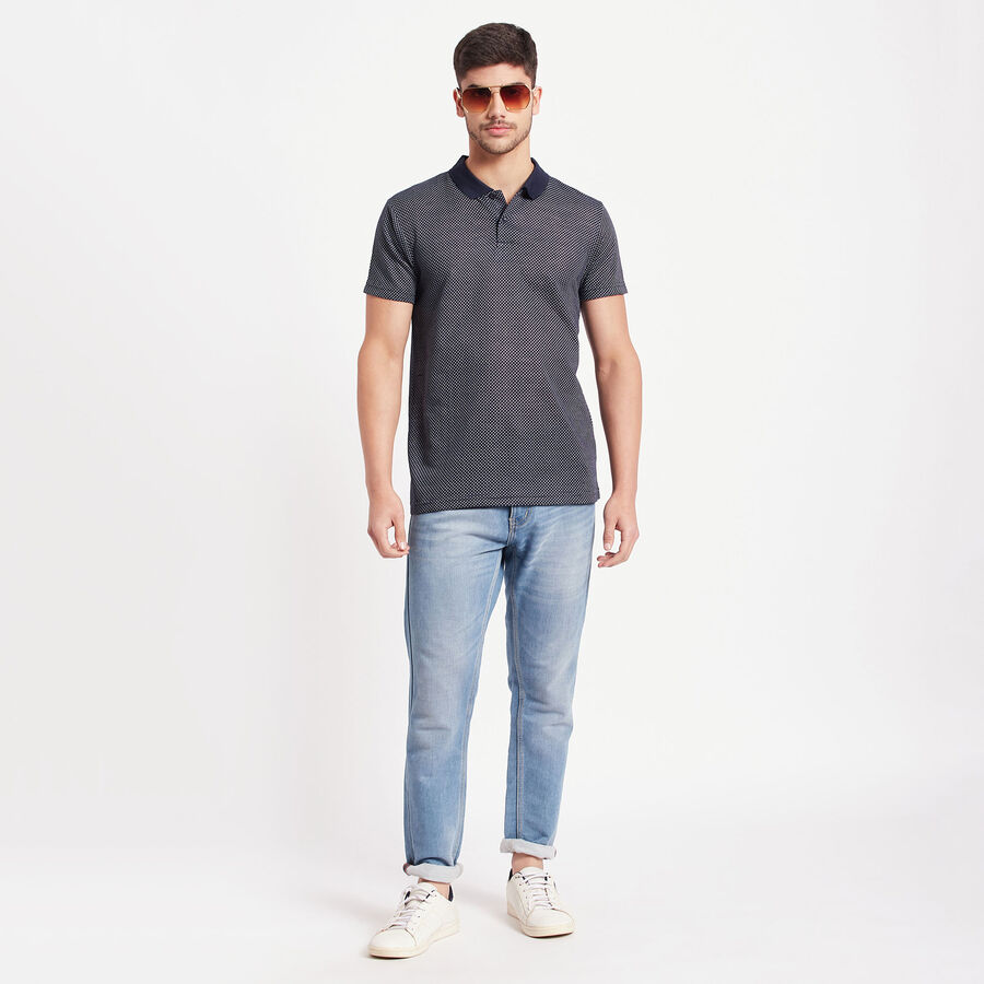 Solid Polo Shirt, Navy Blue, large image number null