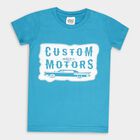 Boys Round Neck T-Shirt, Teal Blue, small image number null
