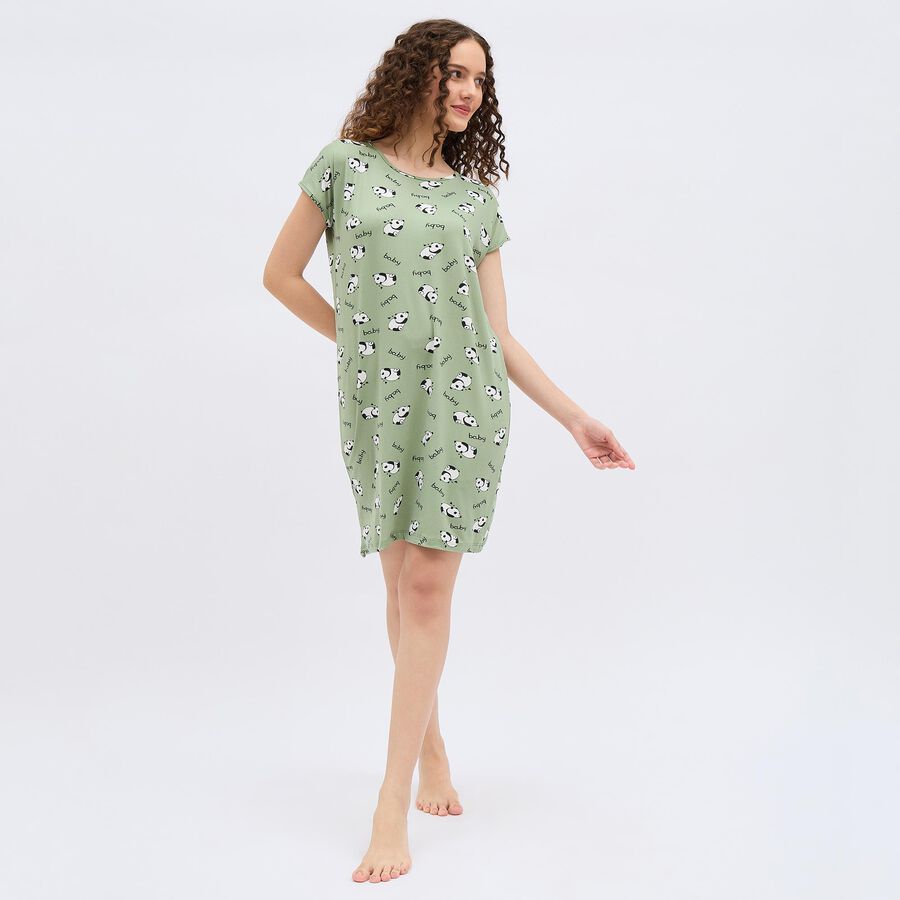 Ladies' Nighty, हल्का हरा, large image number null