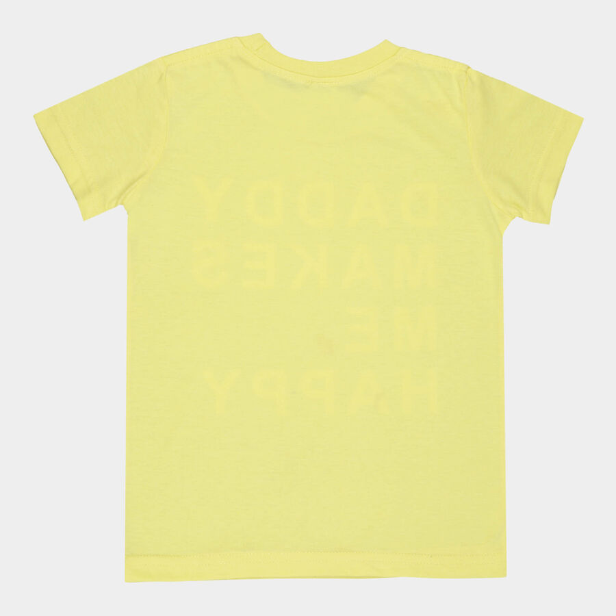 Boys Round Neck T-Shirt, पीला, large image number null