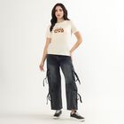 Women's Charcoal Black Cargo Fit High-Rise Jeans, काला, small image number null