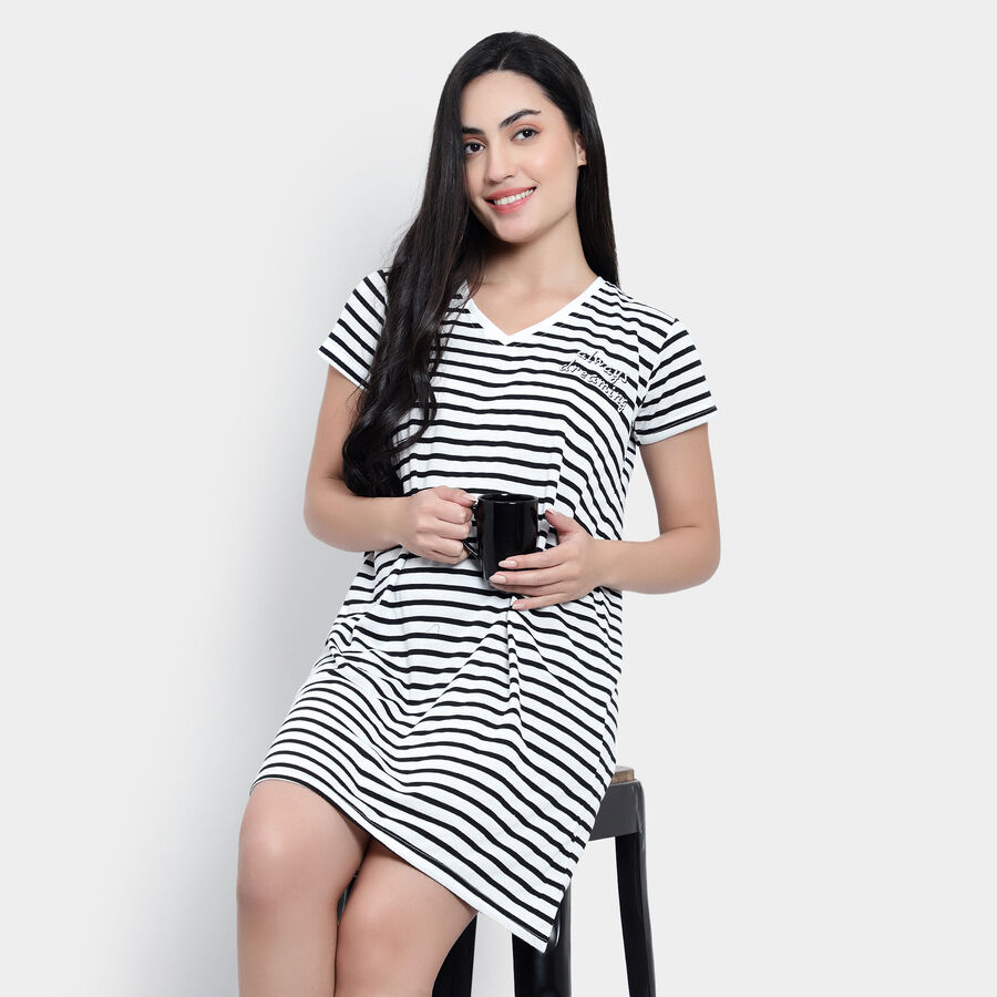 Stripes Nighty, सफ़ेद, large image number null