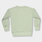 Boys Light Sage Green Crew Neck Casual Sweatshirt, हल्का हरा, small image number null